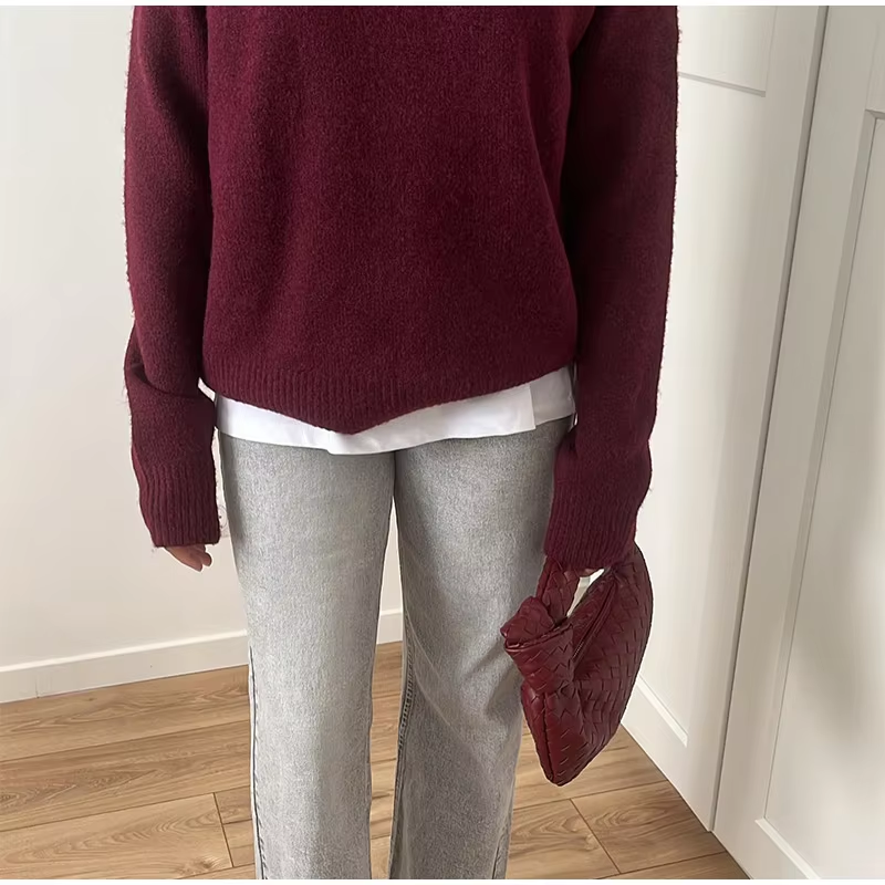 Luxe Marelle - Klasični Pulover Okruglog Dekoltea
