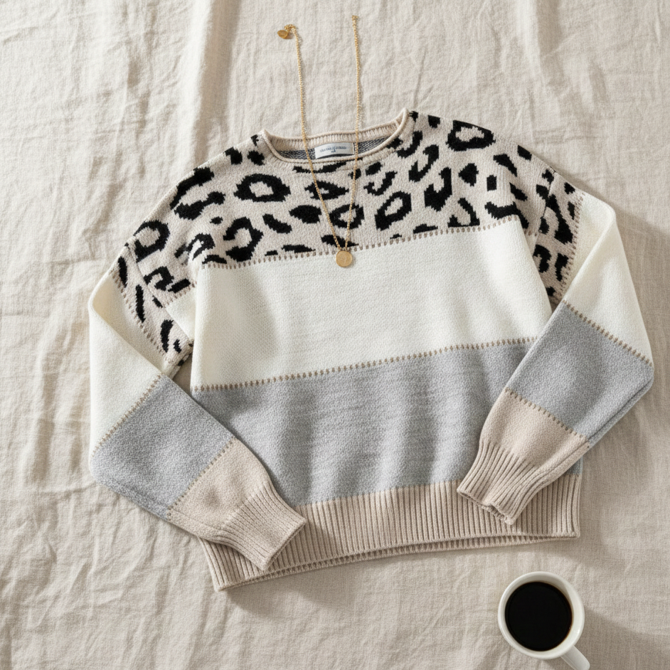 Luxe Marelle Ekskluzivni Leopard Elegantan Pulover